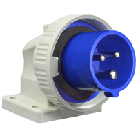 Pin and Sleeve Inlet Devices 888-71326-NS IEC 60309 Surface Mount Inlet Down Angled Type, IP67 Rated, 20A 250V, 16A 220-250V, 6H, IEC 309 International Pin and Sleeve Devices    